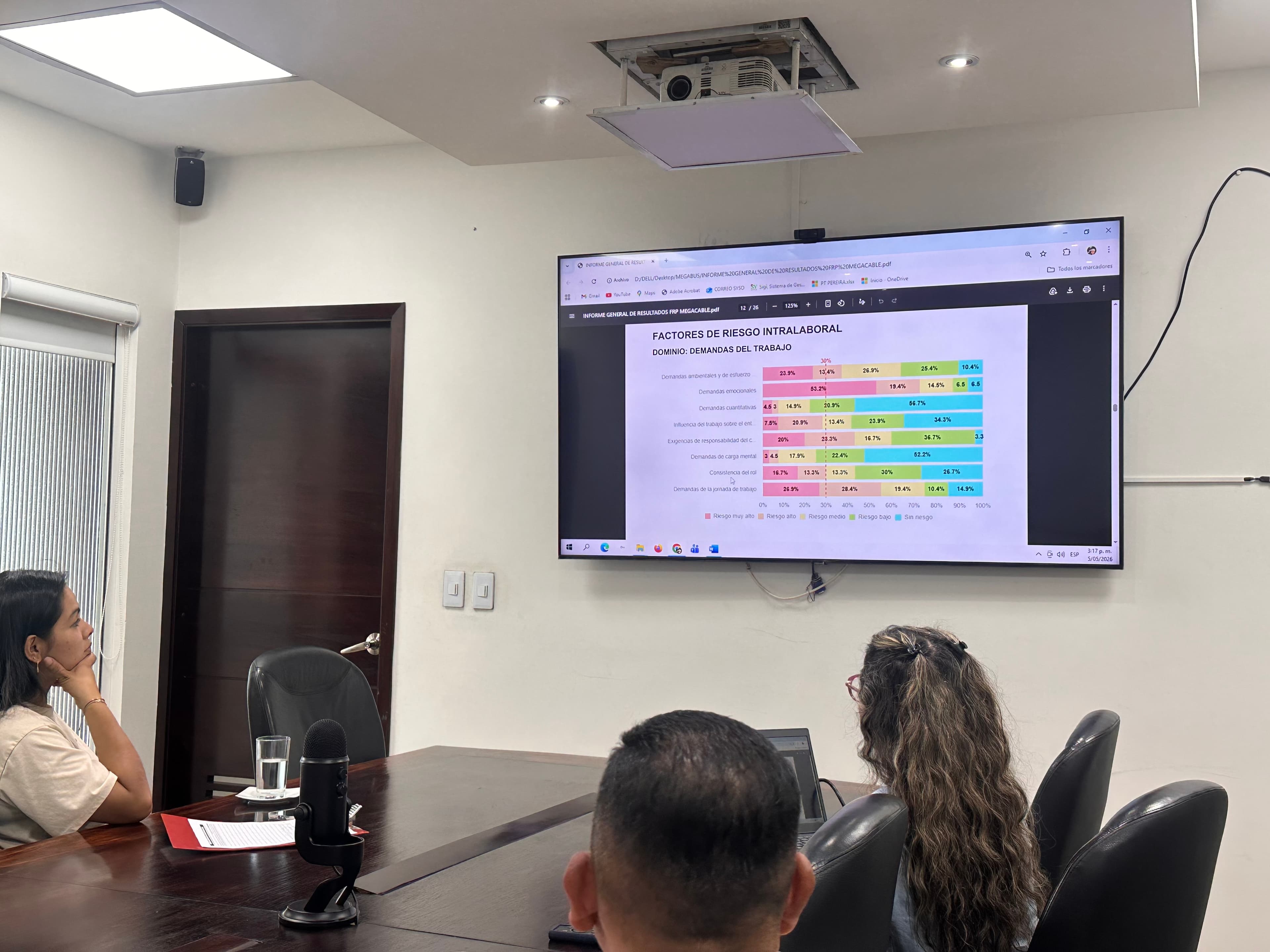 Milena Molina Ortiz acompañando a un equipo durante la evaluación